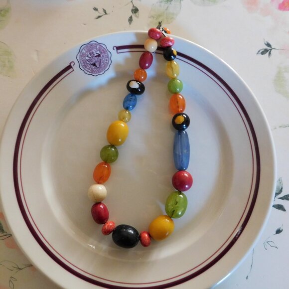 🍃🌳Multicolor Bead Statement Necklace 🌳🍃 - Picture 1 of 7